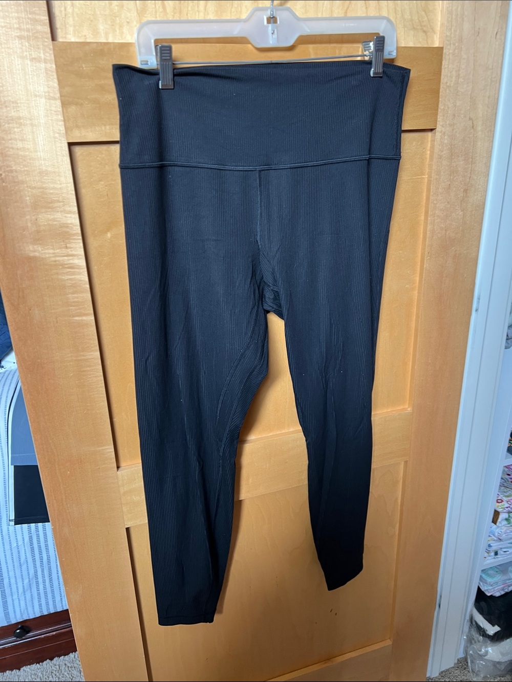 Lululemon Black High-Waist Ribbed Leggings